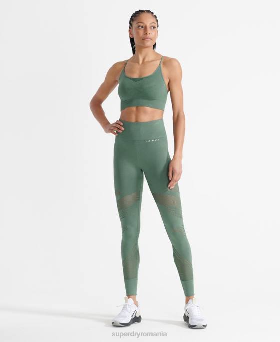 Superdry sutien sport de antrenament fără cusături îmbrăcăminte kaki femei JX0Z6351