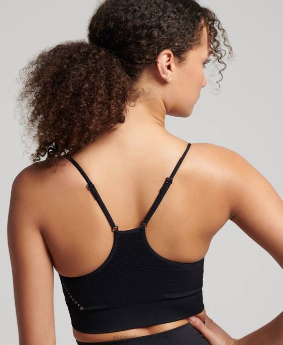 Superdry sutien sport de antrenament fără cusături îmbrăcăminte negru femei JX0Z4204