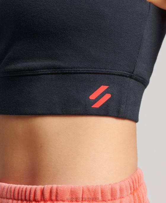 Superdry sutien sport din bumbac organic îmbrăcăminte marina femei JX0Z4195