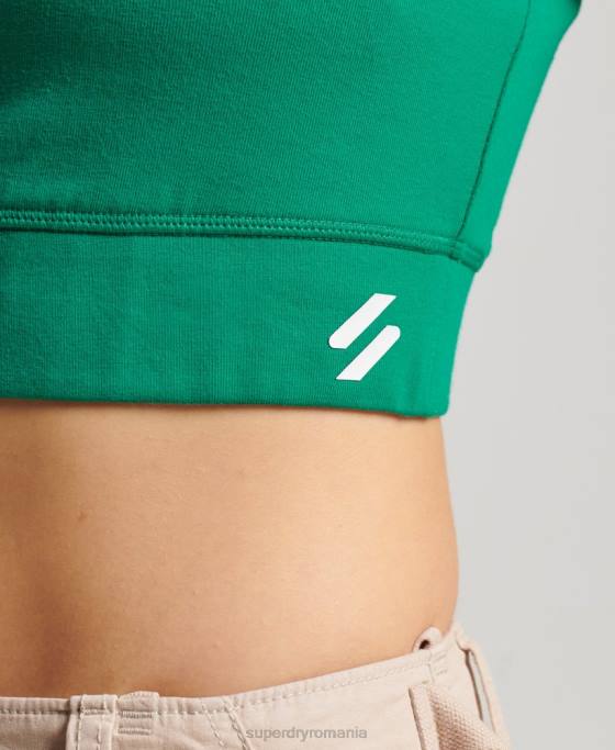 Superdry sutien sport din bumbac organic îmbrăcăminte verde femei JX0Z4194