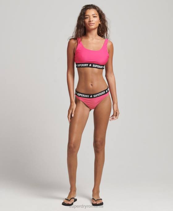 Superdry top bikini elastic cod îmbrăcăminte roz femei JX0Z3243