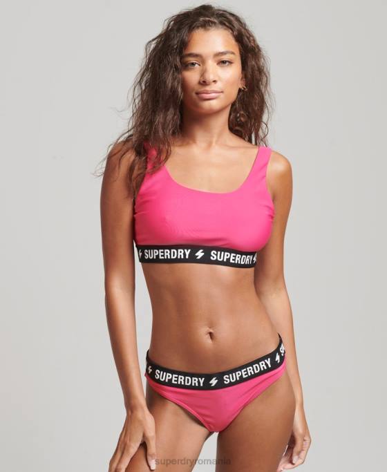 Superdry top bikini elastic cod îmbrăcăminte roz femei JX0Z3243