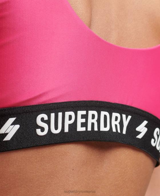 Superdry top bikini elastic cod îmbrăcăminte roz femei JX0Z3243