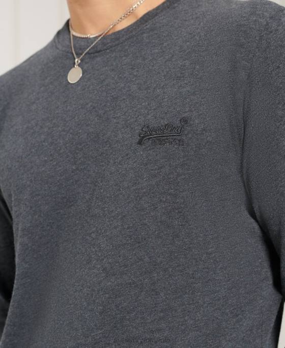 Superdry top brodat cu eticheta portocalie din bumbac organic îmbrăcăminte marina bărbați JX0Z6431