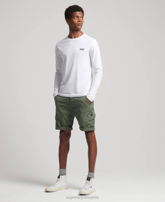 Superdry top brodat vintage din bumbac organic îmbrăcăminte alb bărbați JX0Z1544