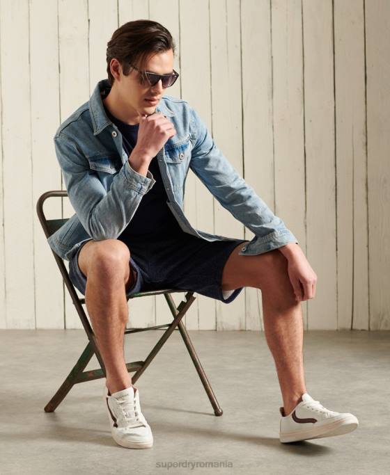 Superdry top brodat vintage din bumbac organic îmbrăcăminte marina bărbați JX0Z1540