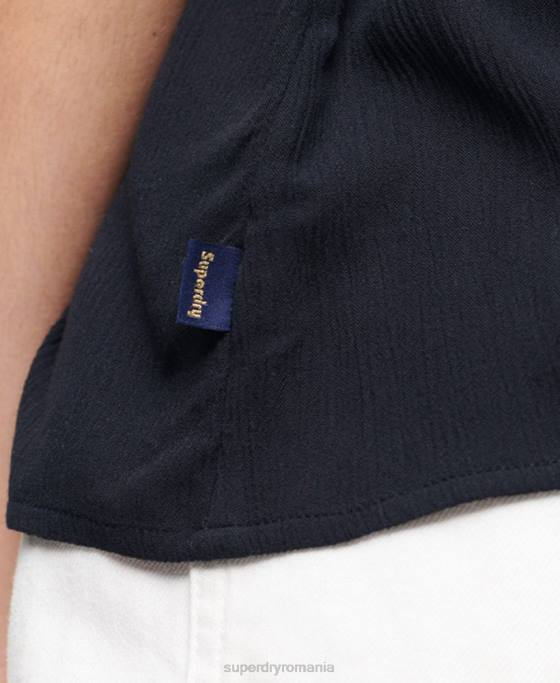 Superdry top brodat îmbrăcăminte marina femei JX0Z2087
