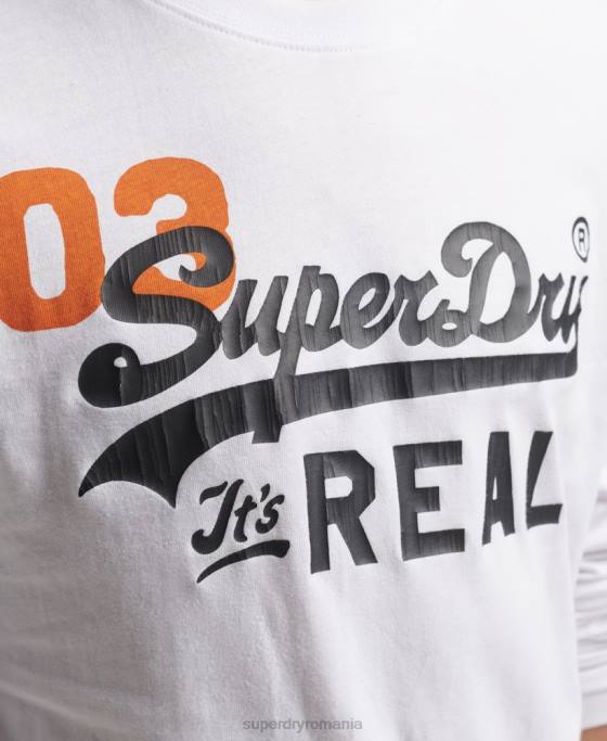 Superdry top clasic american logo vintage îmbrăcăminte alb bărbați JX0Z1552