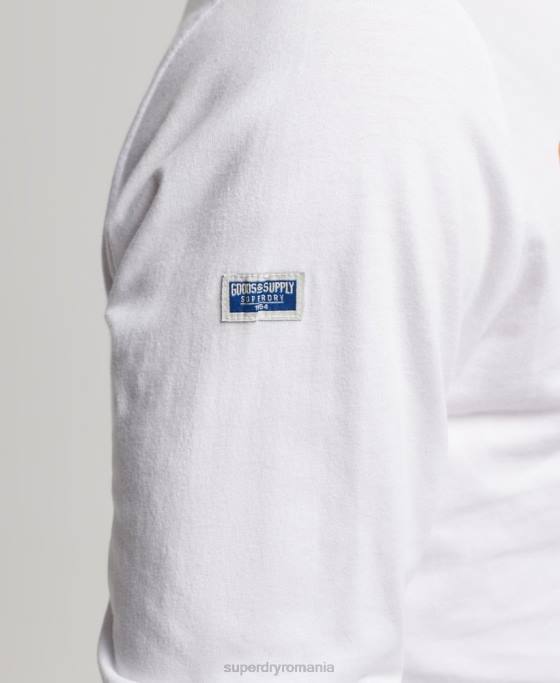 Superdry top clasic american logo vintage îmbrăcăminte alb bărbați JX0Z1552