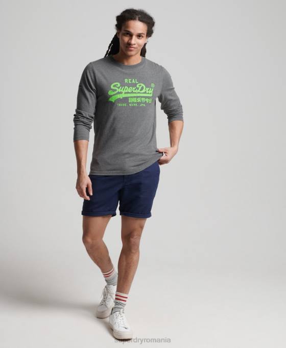 Superdry top clasic american logo vintage îmbrăcăminte gri bărbați JX0Z1553