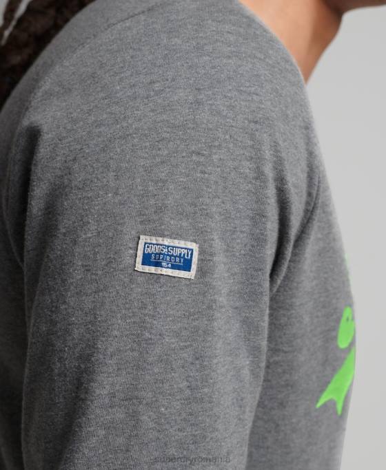 Superdry top clasic american logo vintage îmbrăcăminte gri bărbați JX0Z1553