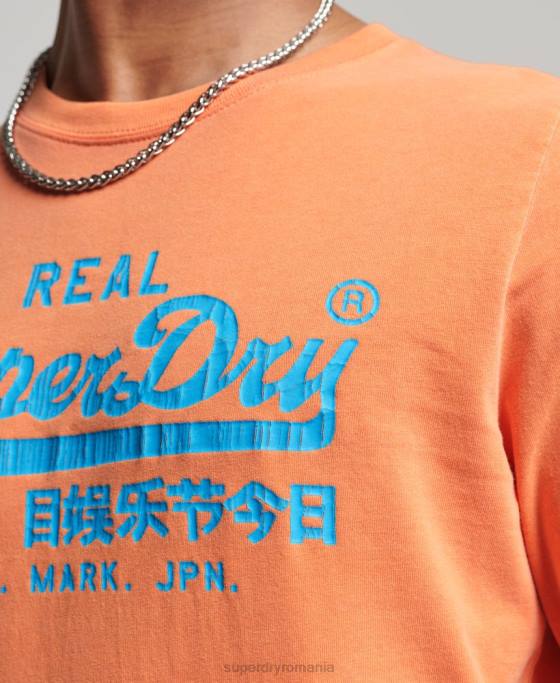 Superdry top clasic american logo vintage îmbrăcăminte portocale bărbați JX0Z1561
