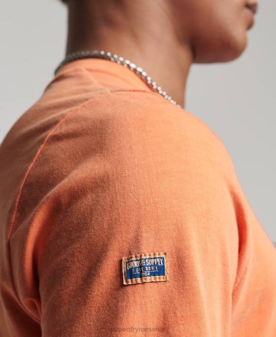 Superdry top clasic american logo vintage îmbrăcăminte portocale bărbați JX0Z1561