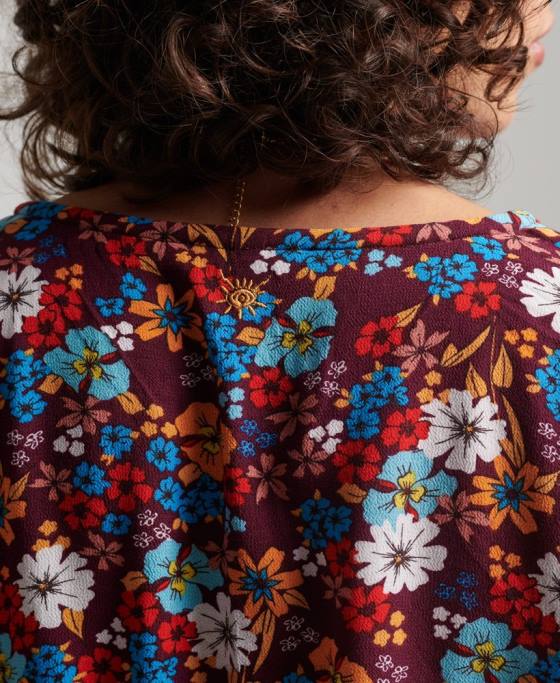 Superdry top cu cravată vintage îmbrăcăminte maro femei JX0Z2956