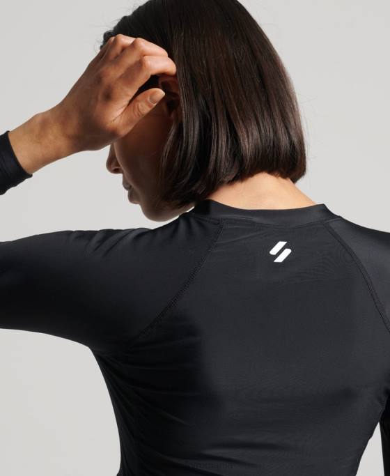 Superdry top cu erupție cutanată îmbrăcăminte negru femei JX0Z3234