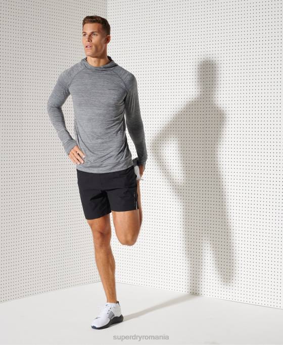 Superdry top cu glugă cu strat mijlociu îmbrăcăminte gri inchis bărbați JX0Z1439