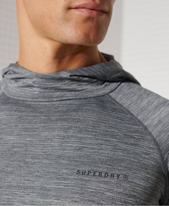 Superdry top cu glugă cu strat mijlociu îmbrăcăminte gri inchis bărbați JX0Z1439
