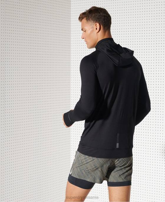 Superdry top cu glugă cu strat mijlociu îmbrăcăminte negru bărbați JX0Z1437