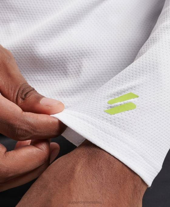 Superdry top cu gât fals tren îmbrăcăminte alb bărbați JX0Z1413