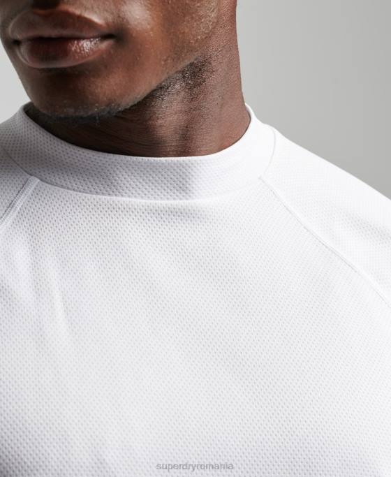 Superdry top cu gât fals tren îmbrăcăminte alb bărbați JX0Z5361