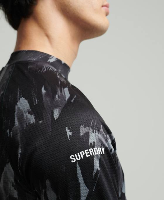 Superdry top cu gât fals tren îmbrăcăminte gri inchis bărbați JX0Z5357