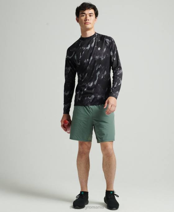 Superdry top cu gât fals tren îmbrăcăminte gri inchis bărbați JX0Z5357