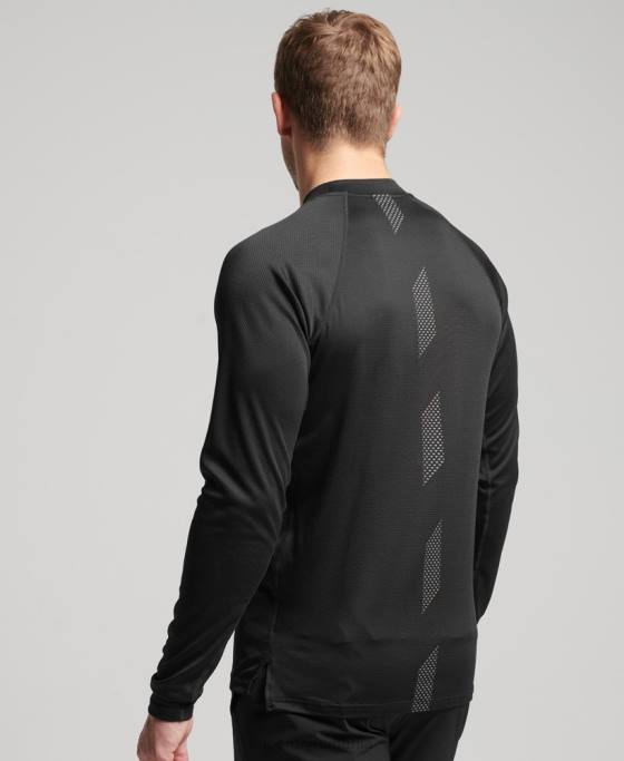 Superdry top cu gât fals tren îmbrăcăminte negru bărbați JX0Z5374