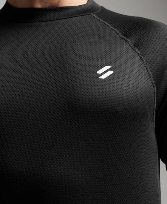 Superdry top cu gât fals tren îmbrăcăminte negru bărbați JX0Z5374