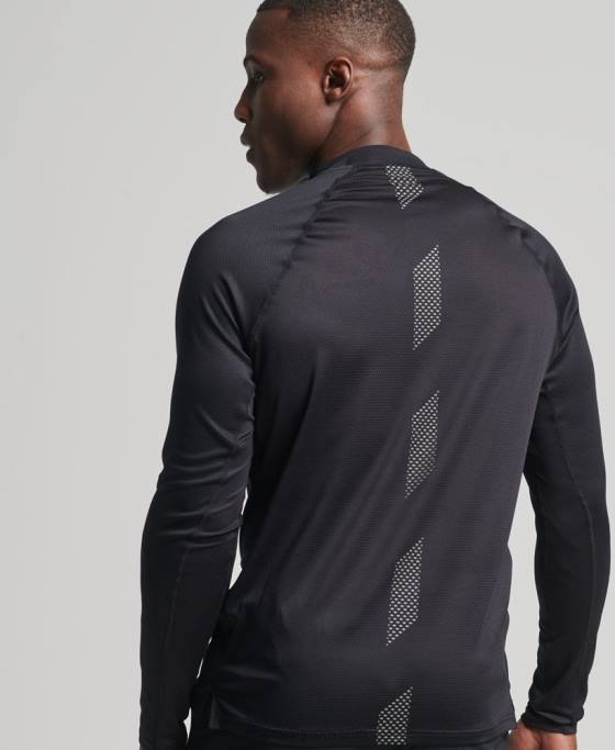 Superdry top cu gât fals tren îmbrăcăminte negru bărbați JX0Z5392