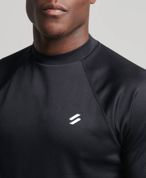 Superdry top cu gât fals tren îmbrăcăminte negru bărbați JX0Z5392