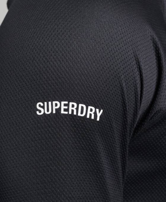 Superdry top cu gât fals tren îmbrăcăminte negru bărbați JX0Z5392