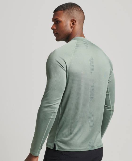 Superdry top cu gât fals tren îmbrăcăminte verde bărbați JX0Z5404