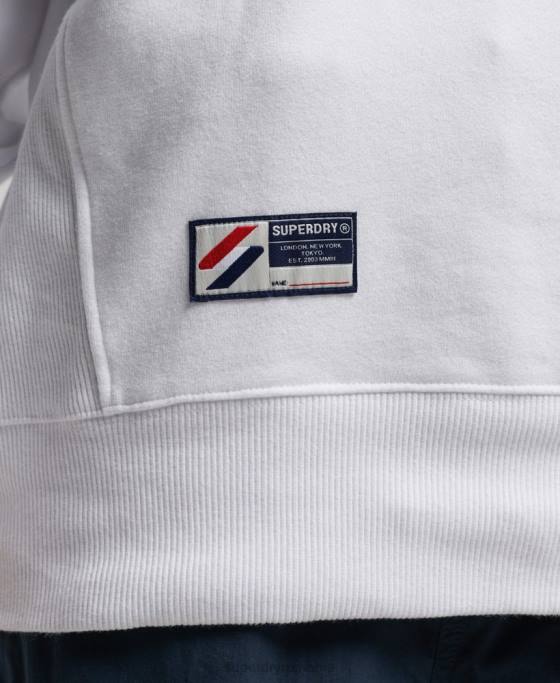 Superdry top cu jumătate de fermoar supradimensionat pentru colegiu din oraș îmbrăcăminte alb femei JX0Z5807