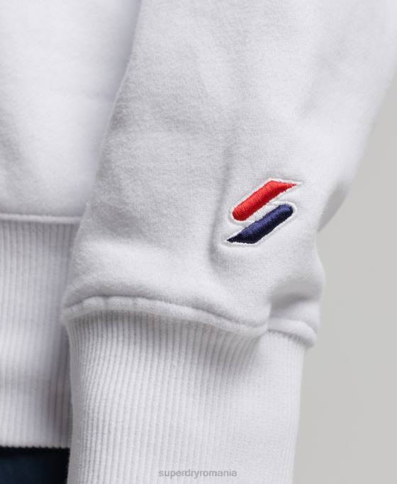 Superdry top cu jumătate de fermoar supradimensionat pentru colegiu din oraș îmbrăcăminte alb femei JX0Z5807