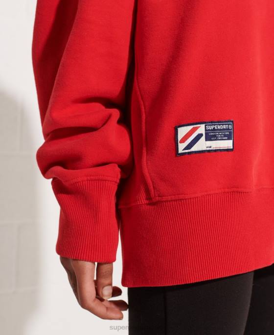 Superdry top cu jumătate de fermoar supradimensionat pentru colegiu din oraș îmbrăcăminte roșu femei JX0Z5959