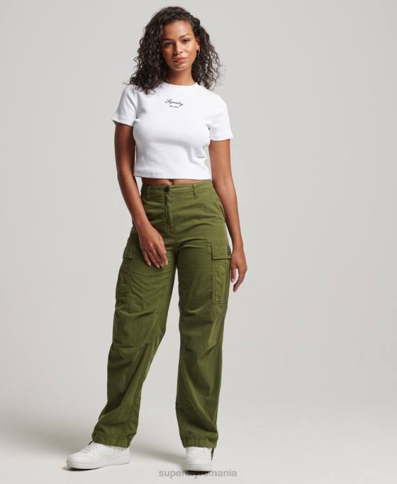 Superdry top cu logo heritage crop fit îmbrăcăminte alb femei JX0Z2975