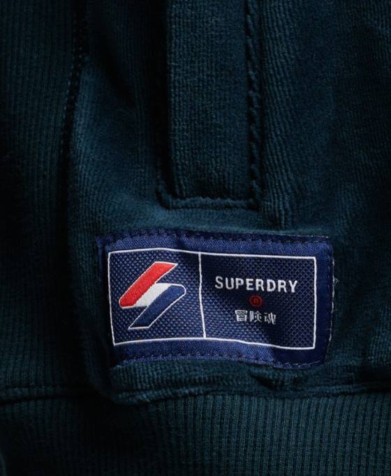 Superdry top cu logo-ul codului din velur îmbrăcăminte albastru inchis femei JX0Z6106