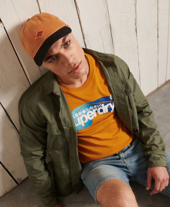 Superdry top cu mânecă lungă cali logo core îmbrăcăminte aur bărbați JX0Z6444