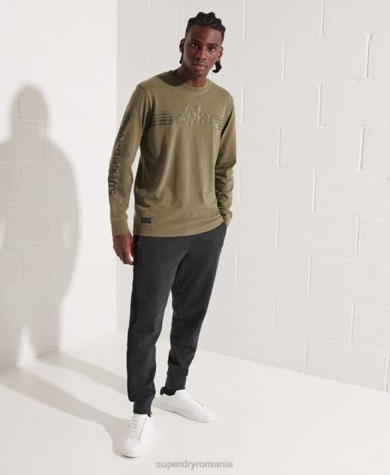 Superdry top cu mânecă lungă cu grafic expedition îmbrăcăminte verde bărbați JX0Z1576