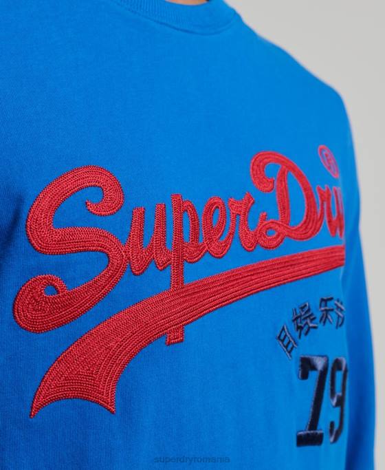 Superdry top cu mânecă lungă cu logo vintage îmbrăcăminte albastru bărbați JX0Z1565