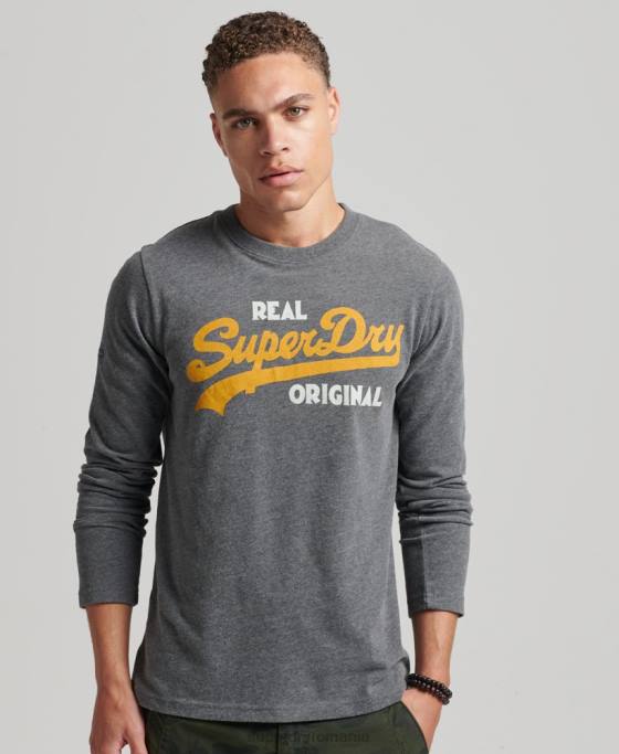 Superdry top cu mânecă lungă cu logo vintage îmbrăcăminte gri bărbați JX0Z1481