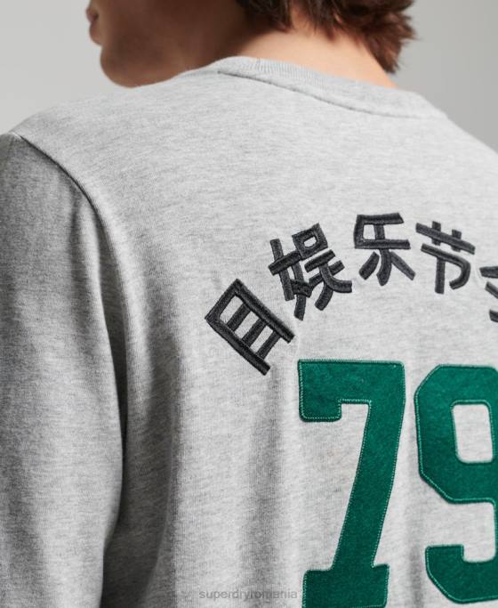 Superdry top cu mânecă lungă cu logo vintage îmbrăcăminte gri bărbați JX0Z1508