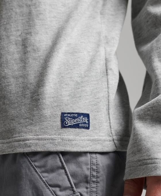 Superdry top cu mânecă lungă cu logo vintage îmbrăcăminte gri bărbați JX0Z1508