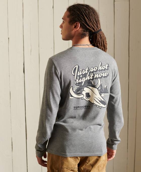 Superdry top cu mânecă lungă de munte patrimoniu îmbrăcăminte gri deschis bărbați JX0Z6470