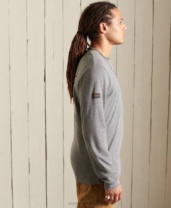 Superdry top cu mânecă lungă de munte patrimoniu îmbrăcăminte gri deschis bărbați JX0Z6470