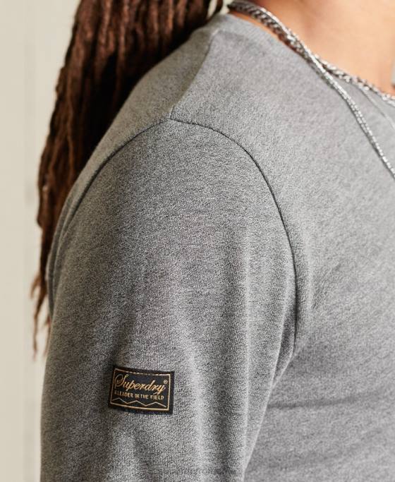 Superdry top cu mânecă lungă de munte patrimoniu îmbrăcăminte gri deschis bărbați JX0Z6470