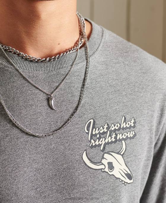 Superdry top cu mânecă lungă de munte patrimoniu îmbrăcăminte gri deschis bărbați JX0Z6470