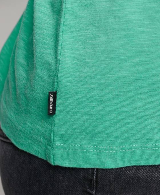 Superdry top cu mânecă lungă din bumbac organic cu decolteu în V îmbrăcăminte albastru deschis femei JX0Z6595