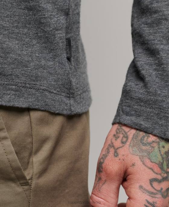 Superdry top cu mânecă lungă din tricou slub îmbrăcăminte gri inchis bărbați JX0Z6449