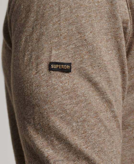 Superdry top cu mânecă lungă din tricou slub îmbrăcăminte maro bărbați JX0Z1532